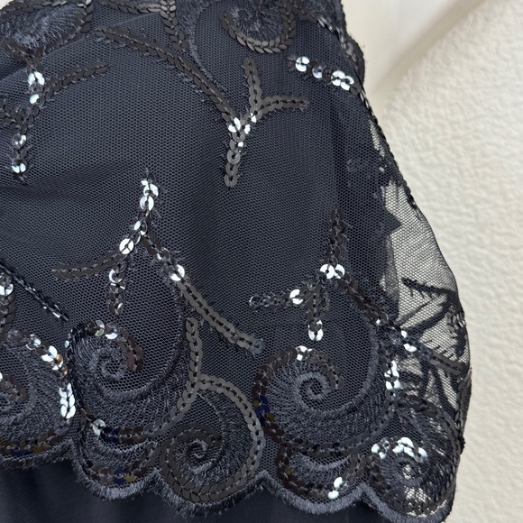 ❈ Lane Bryant Womens Black Lace Sequin Adjustable Straps Camisole Tank Top 14 16 - Picture 4 of 8